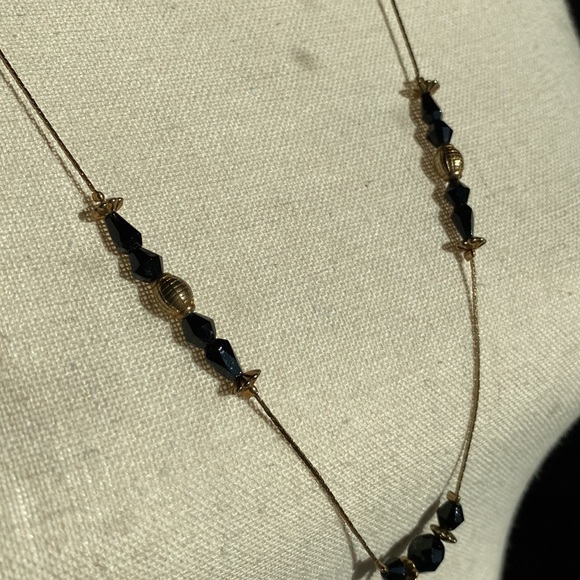 VINTAGE BOHEMIAN GLASS 🆕 NWT Czechoslovakia glass bead gold tone necklace - Picture 2 of 4